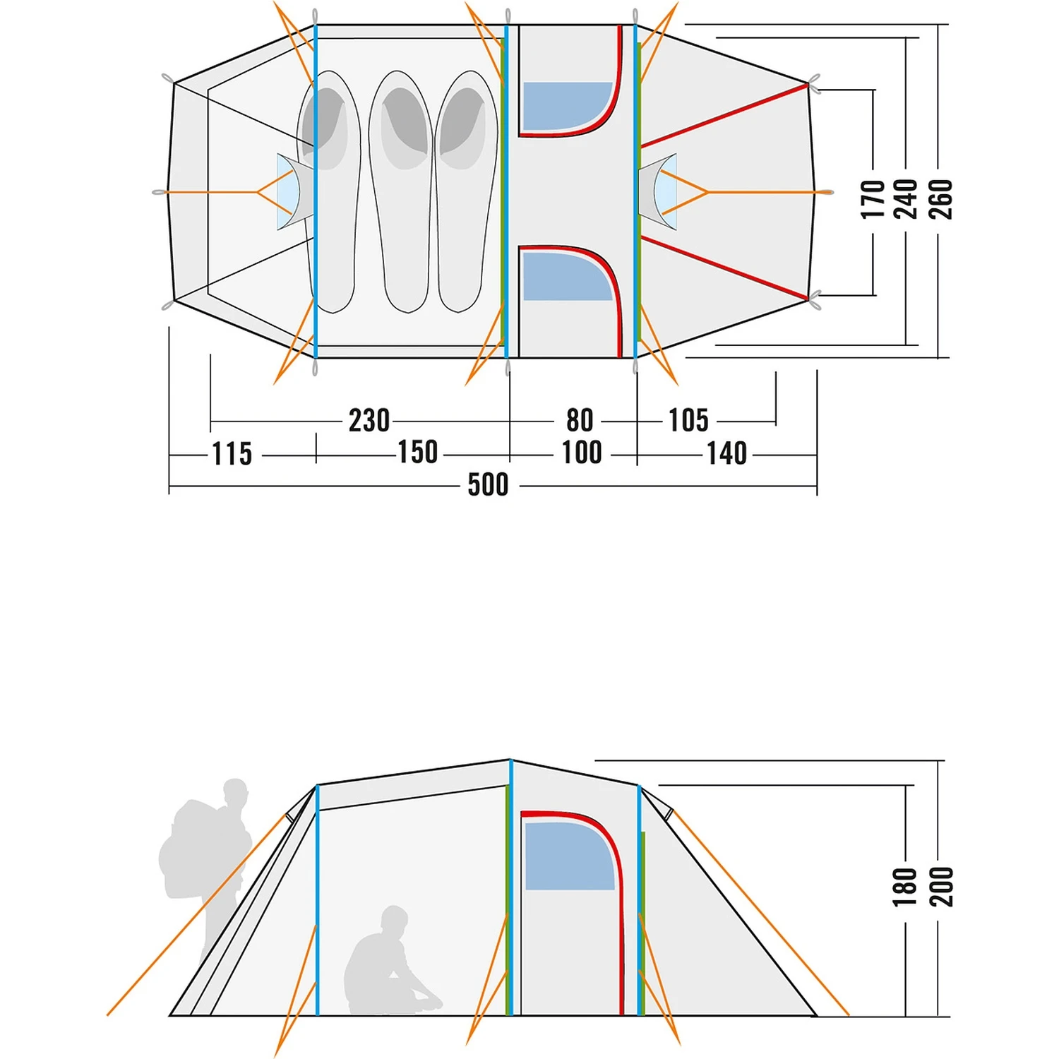 Tatonka Family Camp 3 Zelt (light-olive) 3 Tatonka Family Camp 3 Zelt (light-olive) – Bild 3