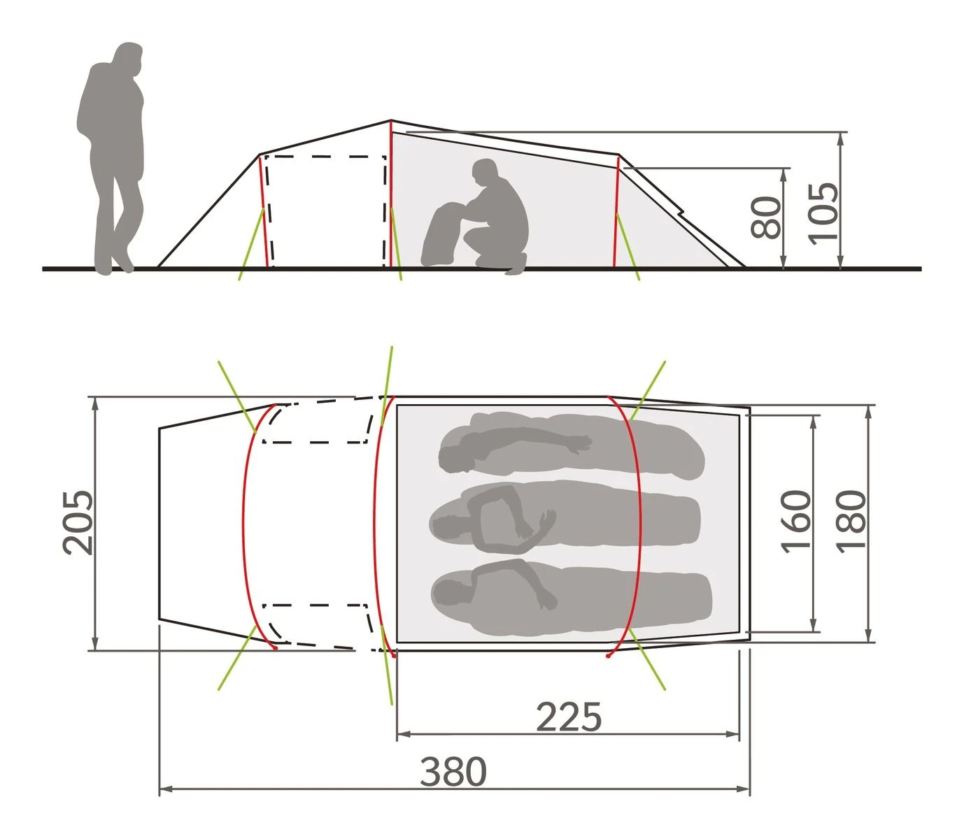 Vaude Arco XT 3P Zelt (buckeye) 4 Vaude Arco XT 3P Zelt (buckeye) – Bild 4