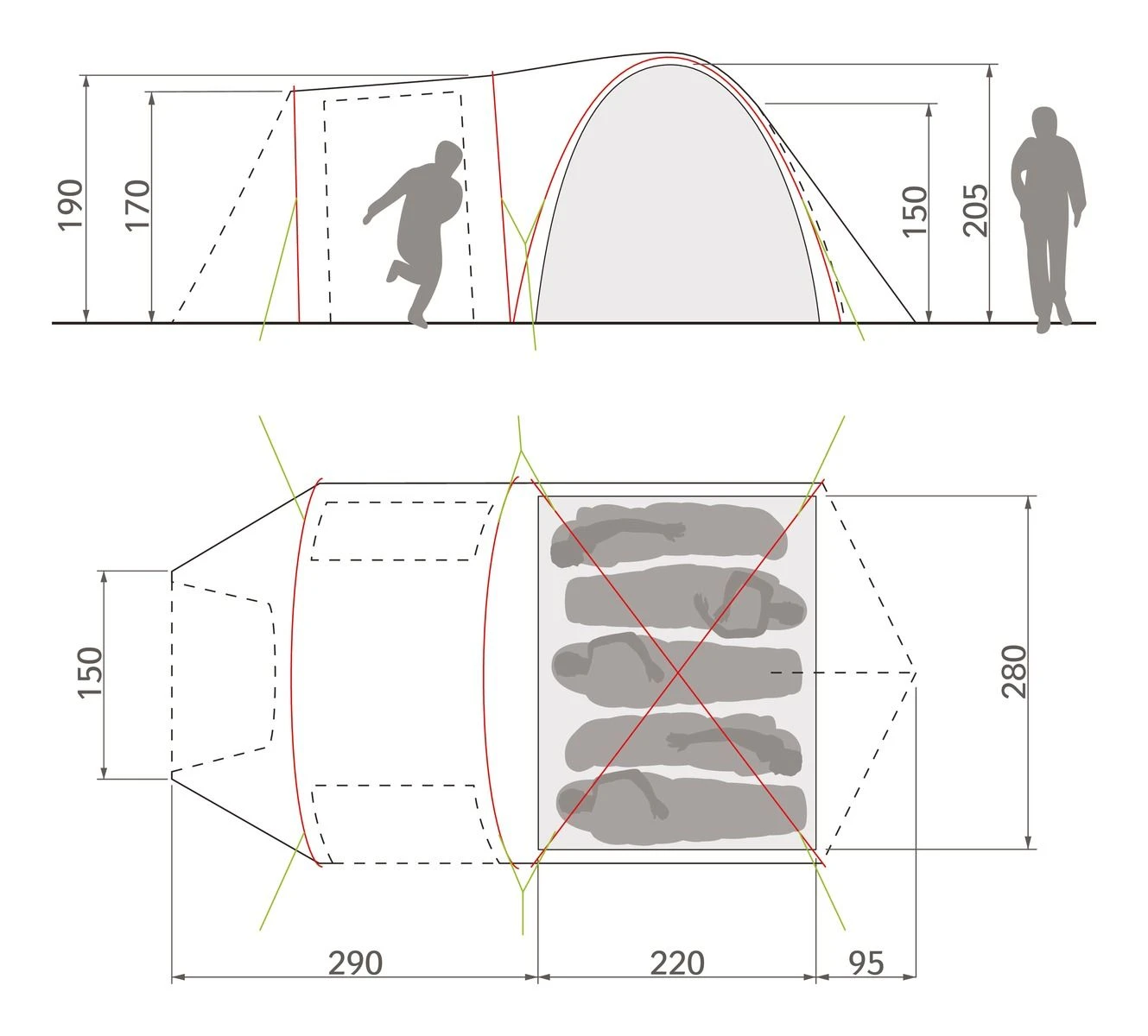 Vaude Campo Casa XT 5P Zelt (terracotta) 4 Vaude Campo Casa XT 5P Zelt (terracotta) – Bild 4