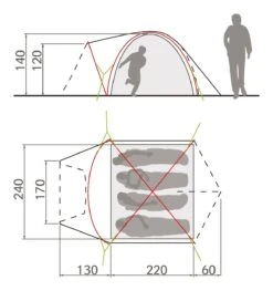 Vaude Campo Grande XT 4P Zelt (chute-green) -Hanwag Verkauf Vaude Campo Grande XT 4P Zelt chute green D 14227 459 Bild 4