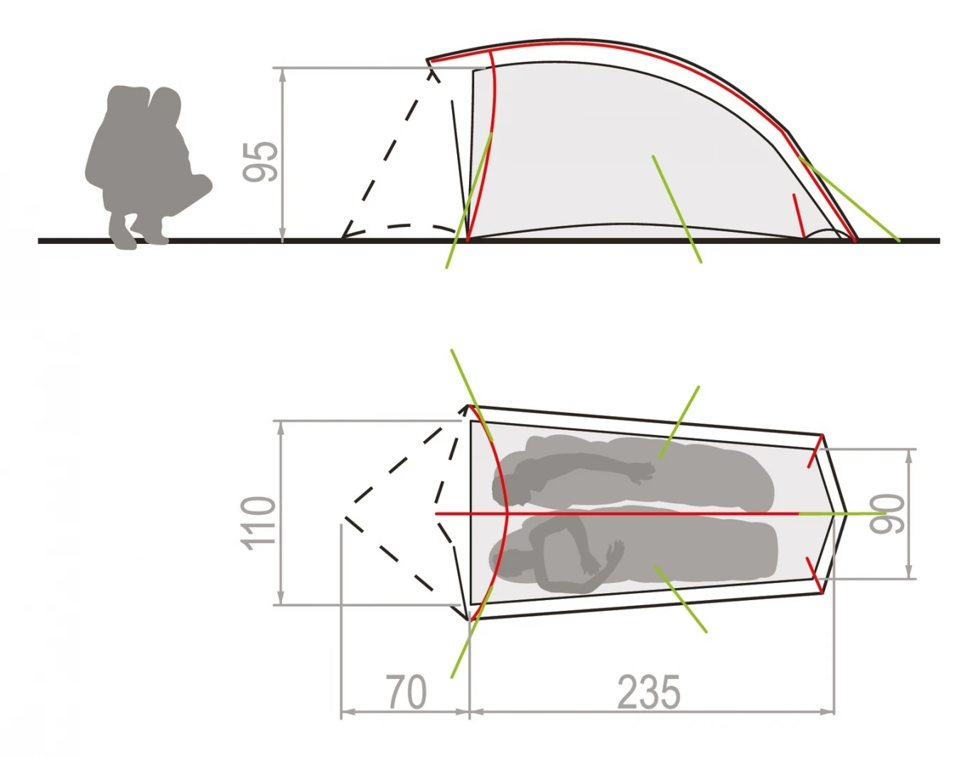 Vaude Hogan SUL 1-2P Zelt (cress-green) 2 Vaude Hogan SUL 1-2P Zelt (cress-green) – Bild 2
