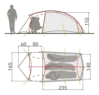 Vaude Hogan SUL XT 2-3P Zelt (cress-green) 2 Vaude Hogan SUL XT 2-3P Zelt (cress-green) – Bild 2