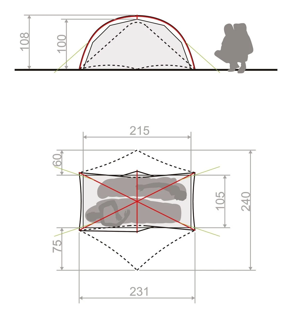 Vaude Space Seamless 1-2P Zelt (cress-green) 4 Vaude Space Seamless 1-2P Zelt (cress-green) – Bild 4
