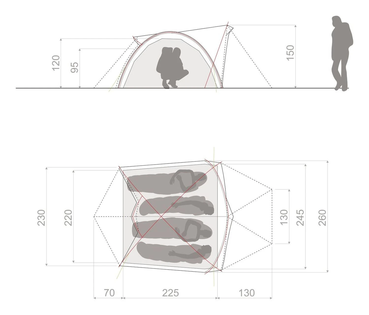 Vaude Space XT 4P Zelt (avocado) 6 Vaude Space XT 4P Zelt (avocado) – Bild 6